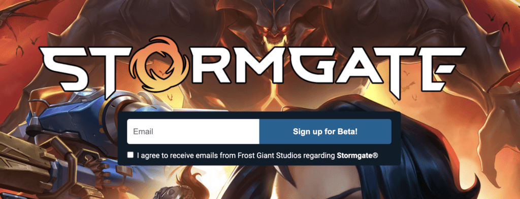 how to signup for Stormgate beta